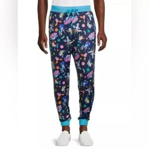 2/$25 BNWT Rick And Morty Sleep Pant Joggers Blue XL Pockets Drawstring Unisex
